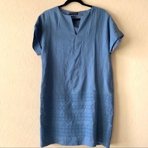 LAFAYETTE 148 blue linen sheath dress